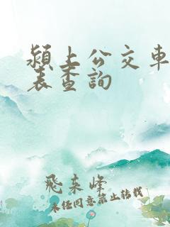 颍上公交车时刻表查询