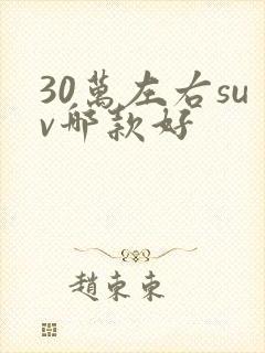 30万左右suv哪款好