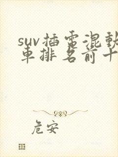 suv插电混动车排名前十名