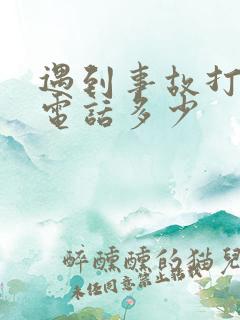 遇到事故打交警电话多少
