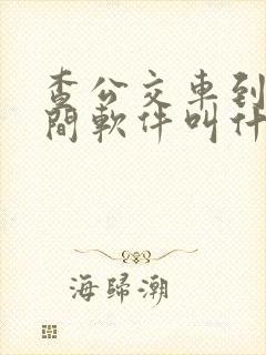 查公交车到站时间软件叫什么