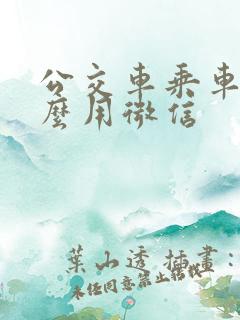 公交车乘车码怎么用微信