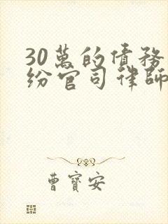 30万的债务纠纷官司律师收费标准