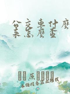 公交车什么时候来怎么查