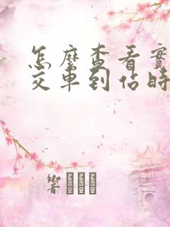 怎么查看实时公交车到站时间