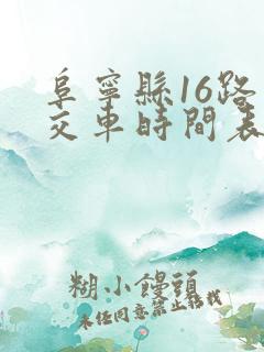 阜宁县16路公交车时间表