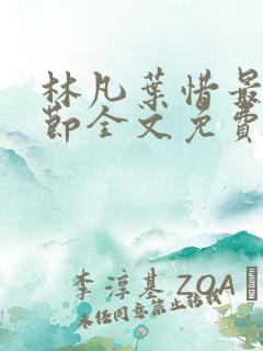 林凡叶惜最新章节全文免费阅读