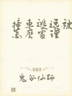撞车逃逸被找到怎么处理