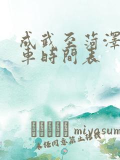 成武至菏泽公交车时间表