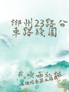 郴州23路公交车路线图