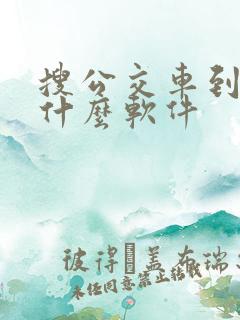搜公交车到哪是什么软件