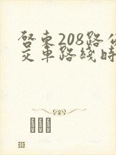 启东208路公交车路线时间表