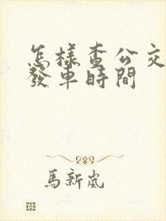 怎样查公交车的发车时间
