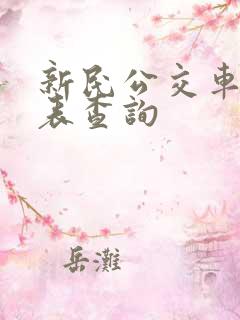 新民公交车时刻表查询