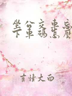 坐公交车忘记刷下车码怎么办