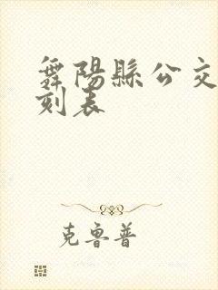 舞阳县公交车时刻表