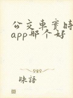 公交车实时到站app哪个好