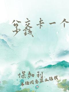 公交卡一个月多少钱