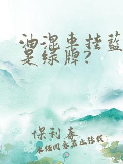 油混车挂蓝牌还是绿牌?