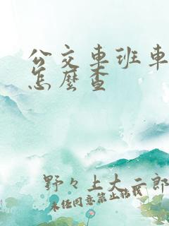 公交车班车时间怎么查