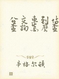 公交车到站实时查询怎么查