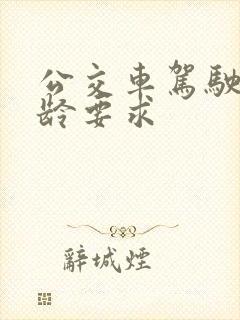 公交车驾驶员年龄要求
