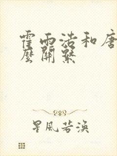 霍雨浩和唐三什么关系