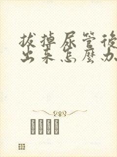 拔掉尿管后尿不出来怎么办