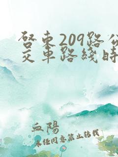 启东209路公交车路线时间表