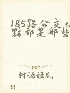 185路公交站点都是哪些