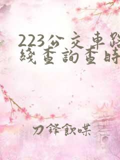 223公交车路线查询查时间