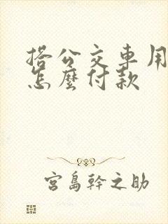 搭公交车用微信怎么付款