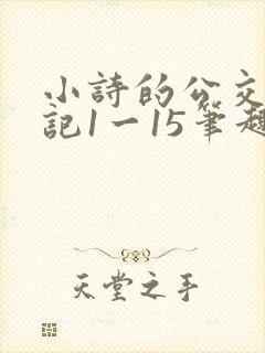 小诗的公交车日记1一15笔趣阁