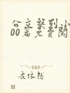 公交系列小说500篇免费阅读