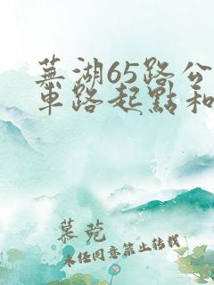 芜湖65路公交车路起点和终点