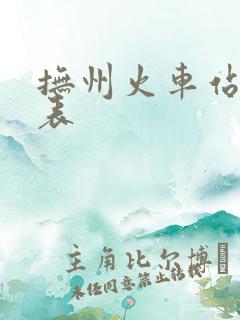 抚州火车站时刻表