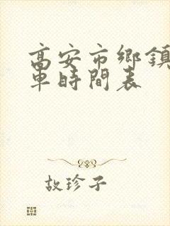 高安市乡镇公交车时间表
