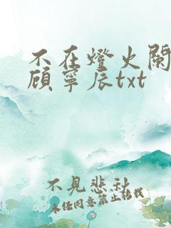 不在灯火阑珊处顾宁辰txt