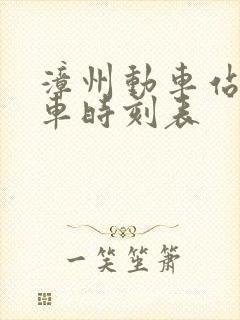 漳州动车站公交车时刻表