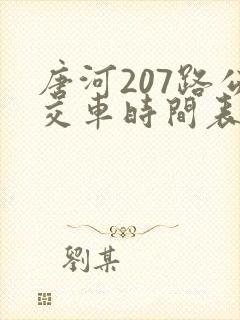 唐河207路公交车时间表及站点