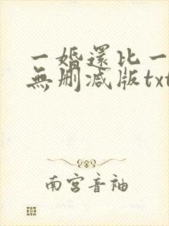 一婚还比一婚高无删减版txt