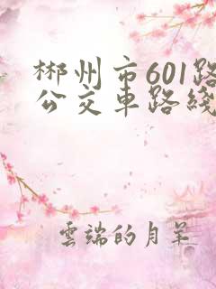 郴州市601路公交车路线及时间表