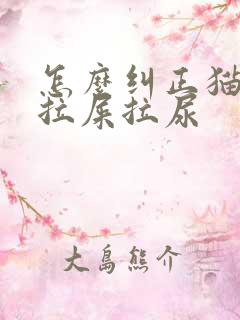 怎么纠正猫咪乱拉屎拉尿