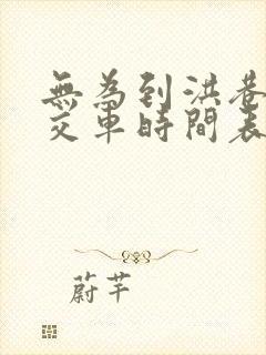 无为到洪巷的公交车时间表