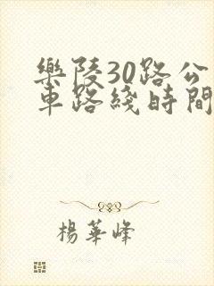 乐陵30路公交车路线时间表