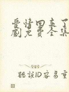 爱情回来了电视剧免费全集