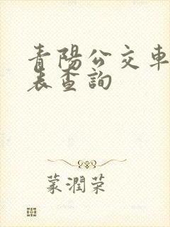 青阳公交车时刻表查询