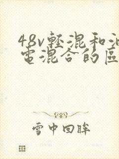 48v轻混和油电混合的区别