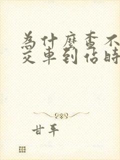 为什么查不到公交车到站时间