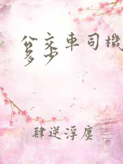 公交车司机工资多少